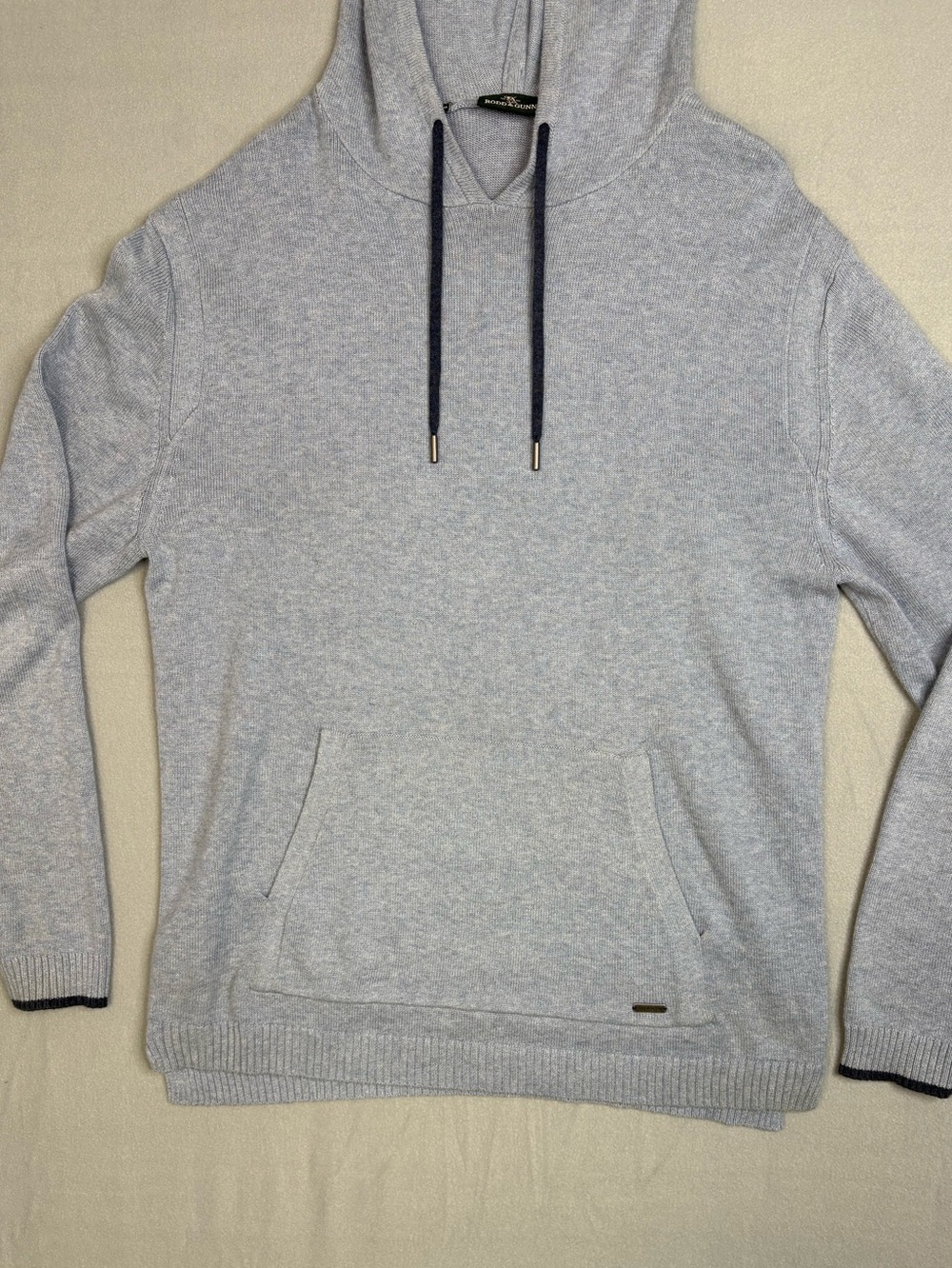 Rodd & Gunn Kingsley Park Knit Hoodie Sweater 100% Cotton Blue/Gray Men’s L